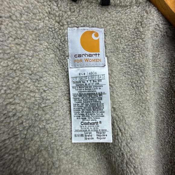 Carhartt Sierra Jacket Sherpa Lined Womens Large WJ141‎ VRS Vintage Rose Red - Picture 4 of 12